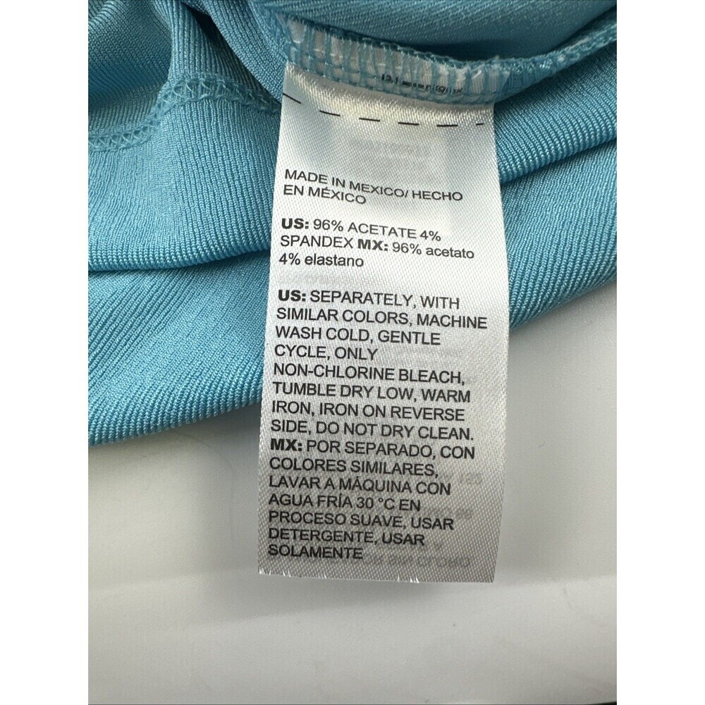 Chicos Travelers Kimono Sleeved VNeck Dress Acetate Spandex Turquoise Blue Large - Picture 9 of 12